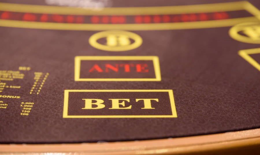 close up of a poker casino table