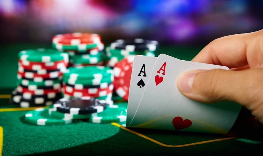 Black Jack Playing Cards on a casino table