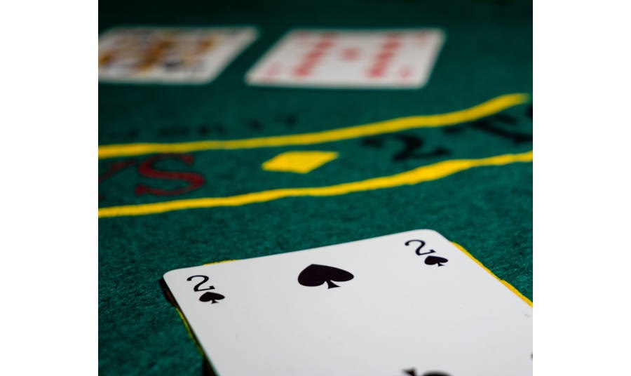 Playing card on a casino table