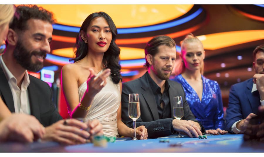 People around a casino card table