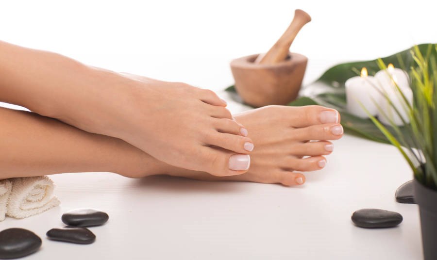 Close up of a Hot Stone Pedicure