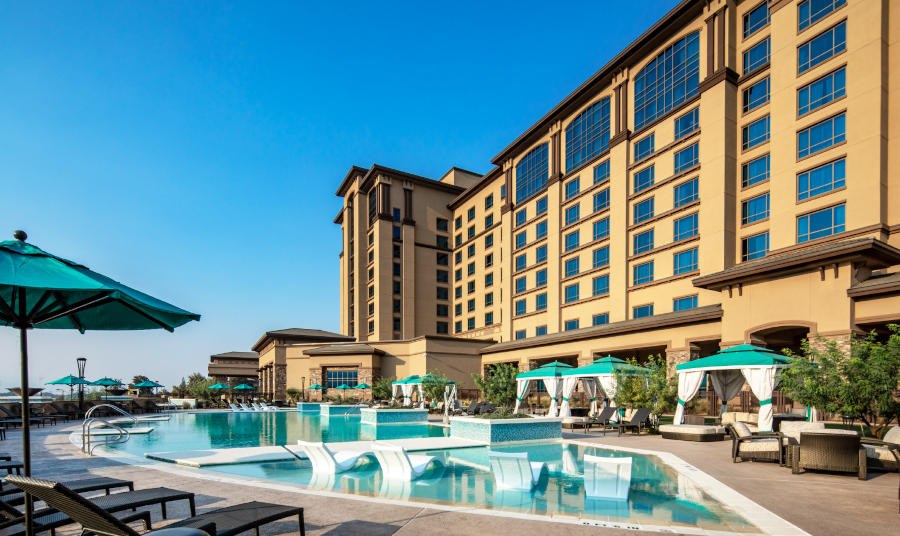 Pool outside Cache Creek Casino Resort