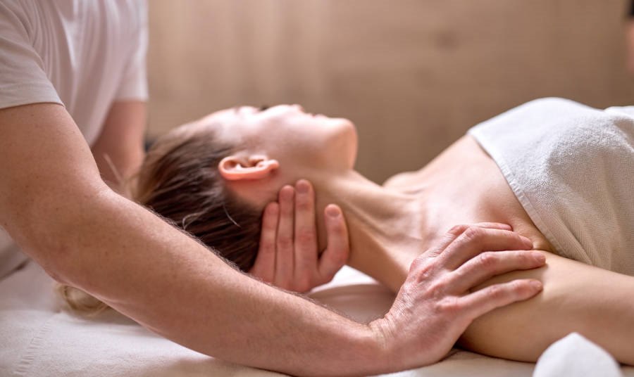 women getting a neck massage