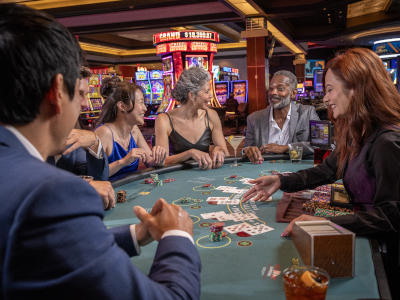 Group of people enjoying Blackjack at Cache Creek Casino