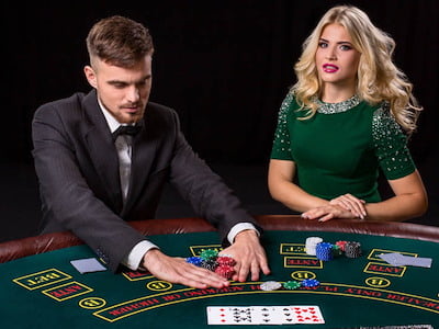 Couple at a Poker Table